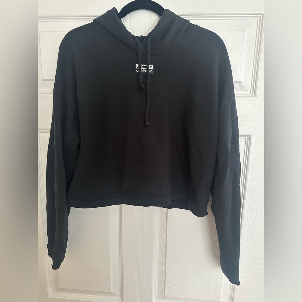 black cropped adidas hoodie
